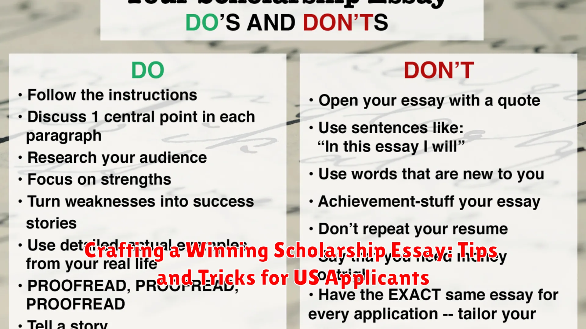 Crafting a Winning Scholarship Essay: Tips and Tricks for US Applicants